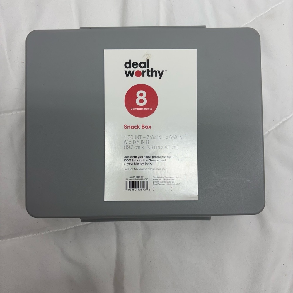 New Target DealWorthy Snack Box with 8 compartments gray lunch or snack box